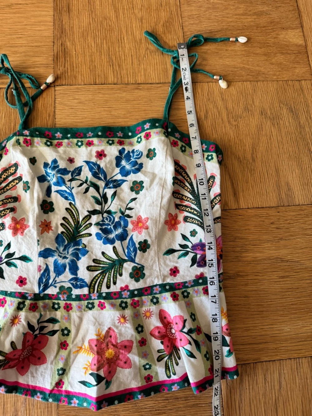 House of Harlow Floral Linen Blend Peplum Top Sleeveless Cottage Boho - Picture 7 of 7